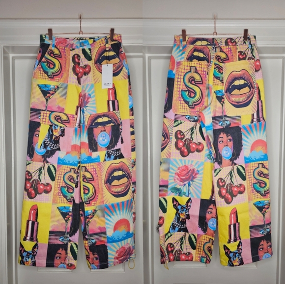 AKIRA Electric Printed Denim Cargo Pants - Picture 2 of 16